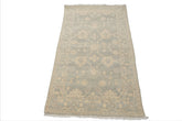 LoomBloom 3'x5' Hand Knotted Ivory Wool Afghan Oushak Transitional Style Oriental Area Rug